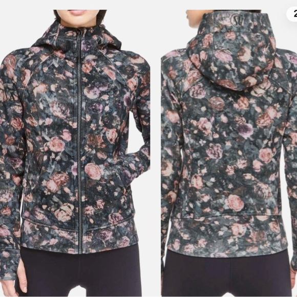 lululemon athletica Jackets & Blazers - Lululemon Vintage Floral Scuba Zipped Hood Jacket